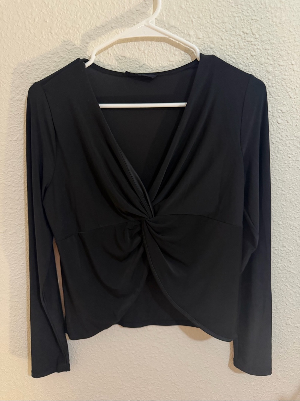 21 Saints Black Twist-Front Long Sleeve Women's Top XL